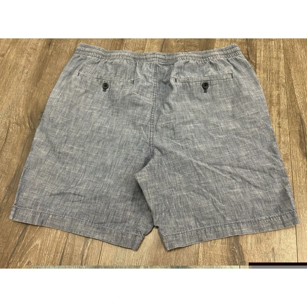 Banana Republic Chambray Drawstring Deck Shorts Mens Large Blue 7.5
